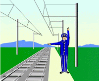 Gif animé chef de gare signe